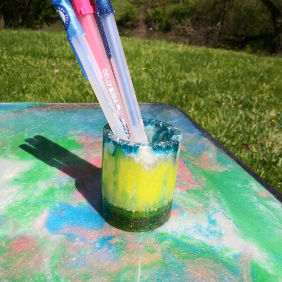 Cute Handmade Pen Holder Resin Art Birthday Gift Office Work Desk - Picture 5 of 10